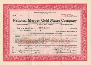 National Merger Gold Mines Co.
